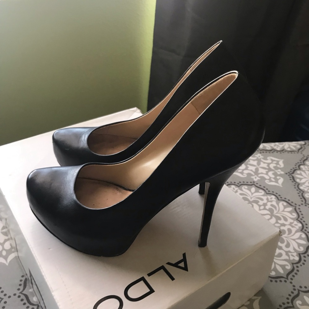 Aldo black heels pump size 38 USA 8 - Picture 1 of 8